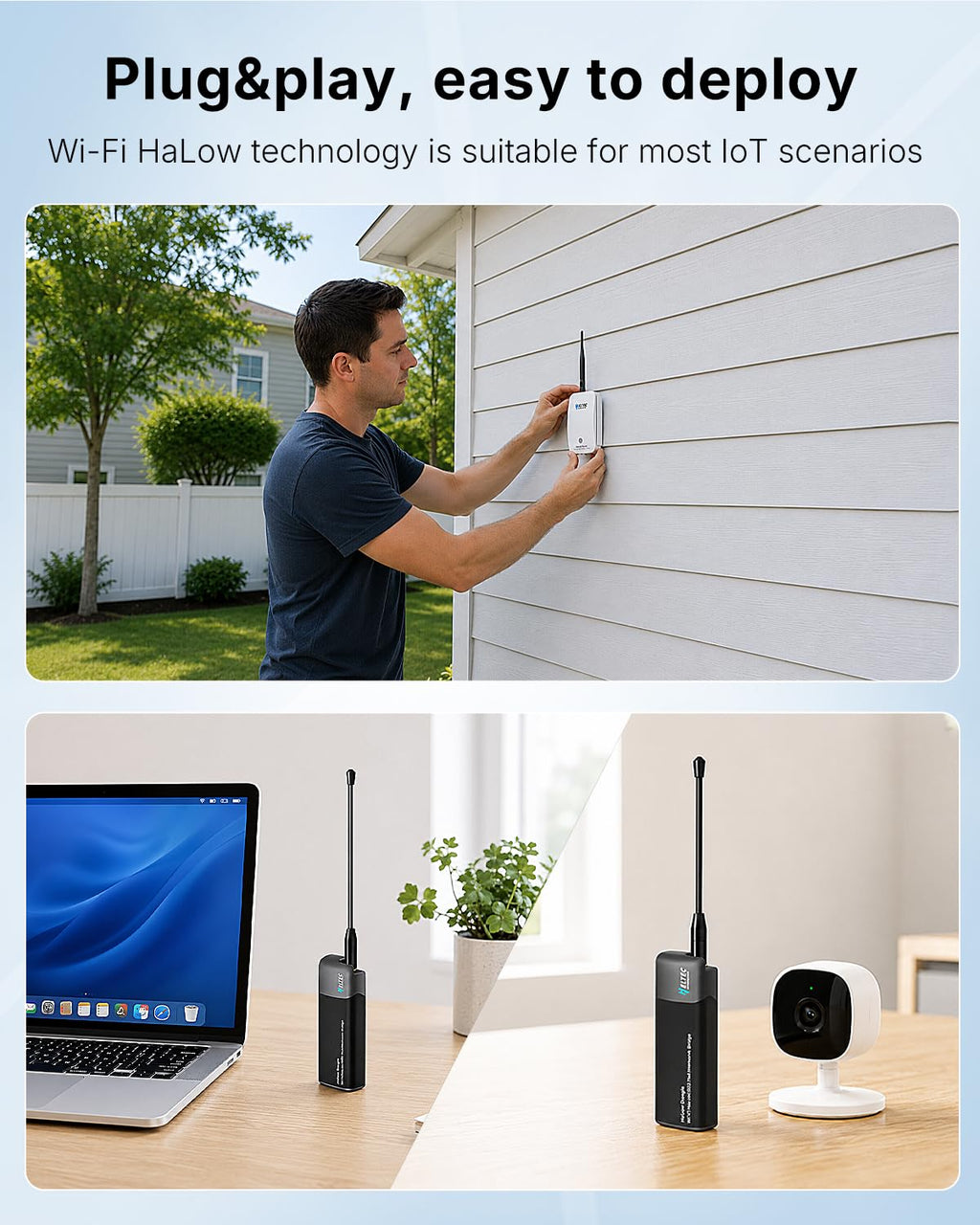 WiFi HaLow Point to Point Wireless Bridge, 802.11ah 1~2km Range