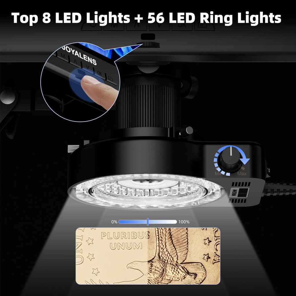 JL210 10.1'' Digital Microscope Full View Silver Coin Magnifier for Adults