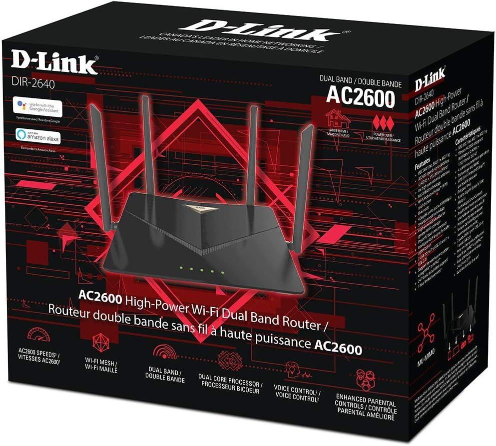 D-Link WiFi Router AC2600, Smart, Mesh (DIR-2640)