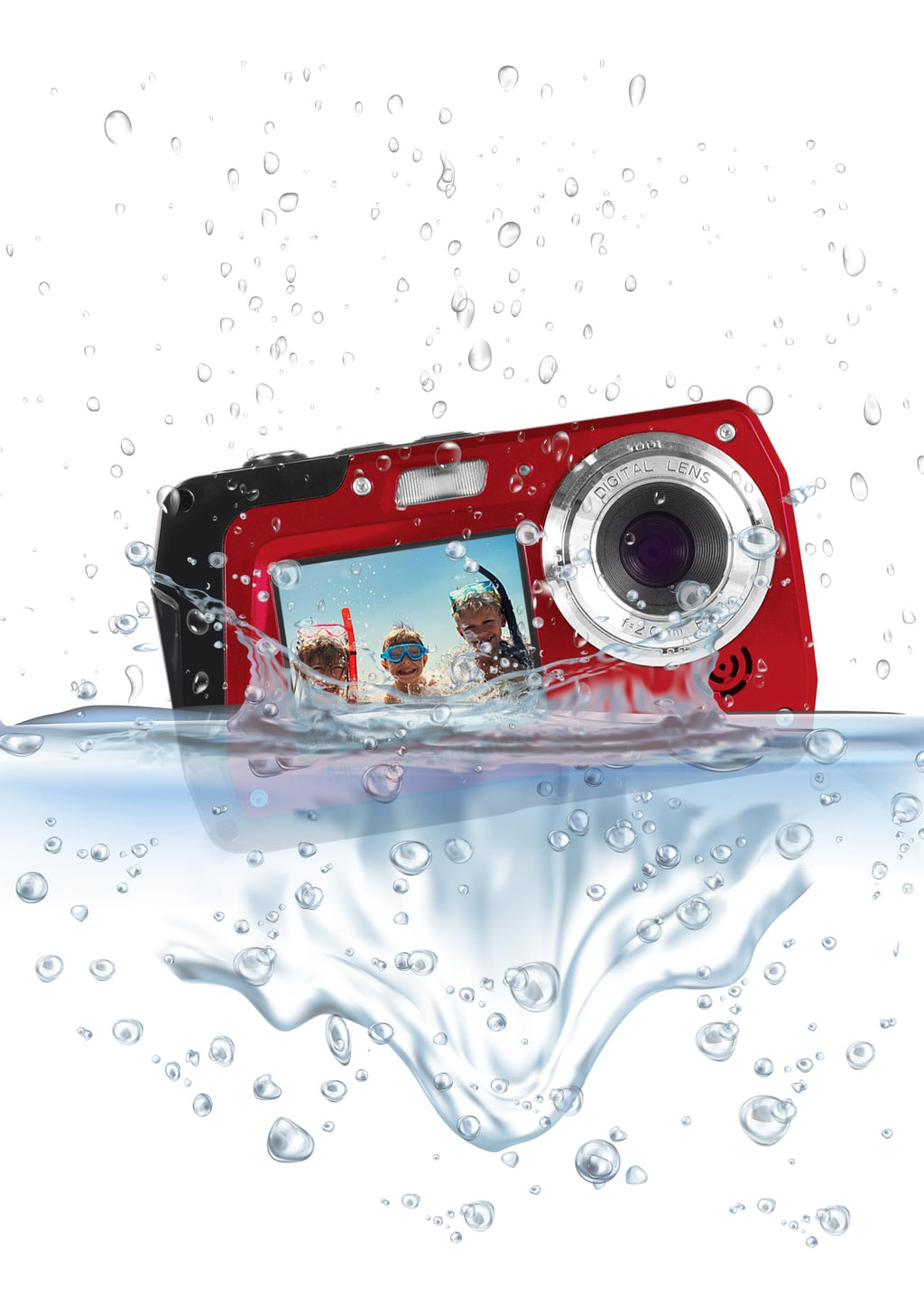 Minolta MN40WP 48MP QHD Dual LCD Screen Waterproof Camera, Blue