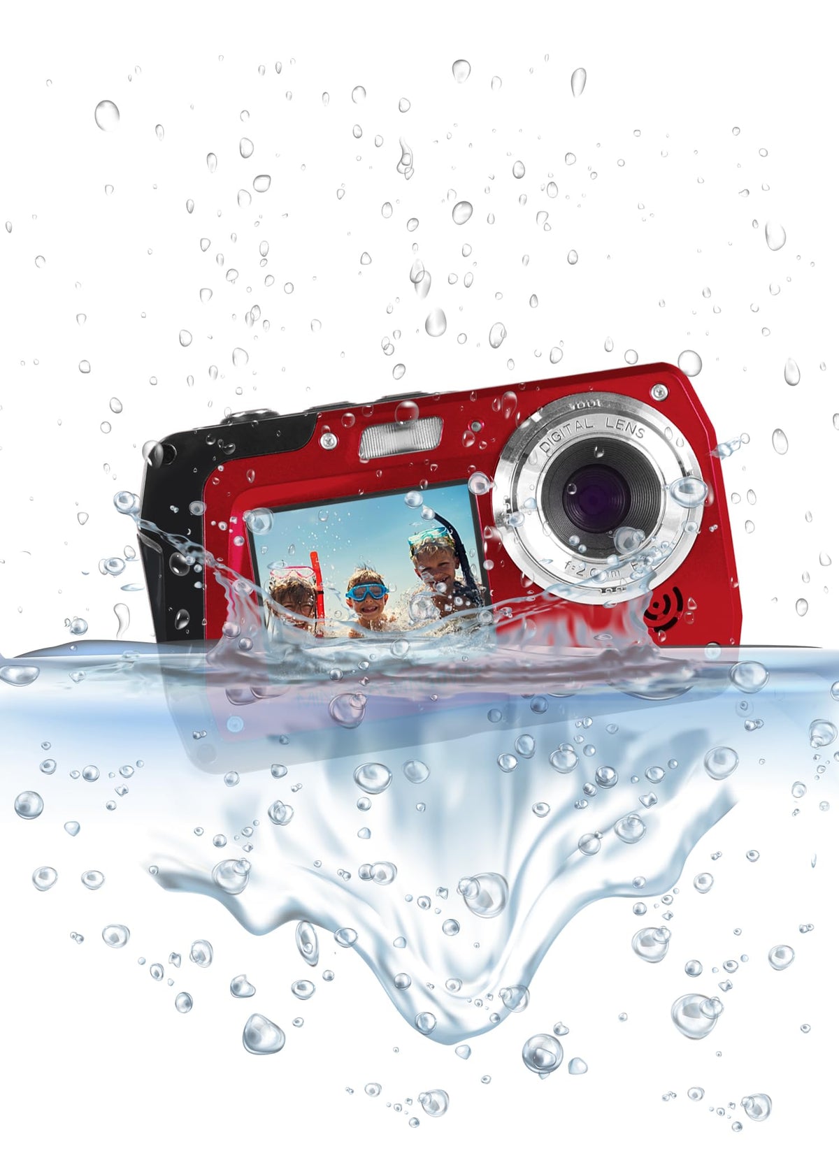 Minolta MN40WP 48MP QHD Dual LCD Screen Waterproof Camera, Blue