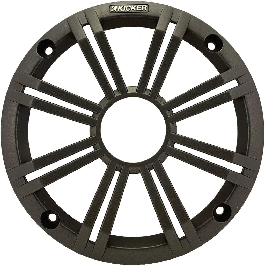KICKER 6.5" 195 Watt Peak Power Marine OEM Replacement RGB Multicolor LED Boat Audio Speakers (Qty 8) with Charcoal Grilles