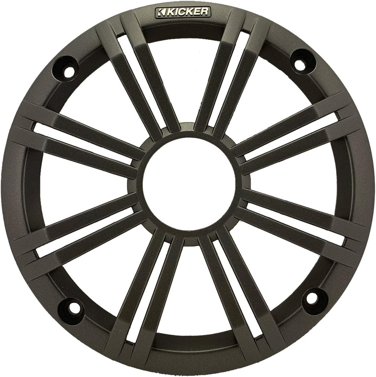KICKER 6.5" 195 Watt Peak Power Marine OEM Replacement RGB Multicolor LED Boat Audio Speakers (Qty 8) with Charcoal Grilles