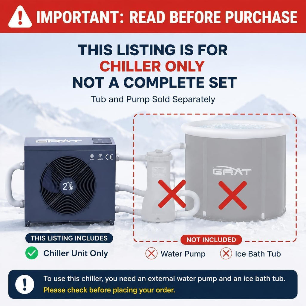GRAT 1.5HP Chiller for Cold Plunge Tub Set