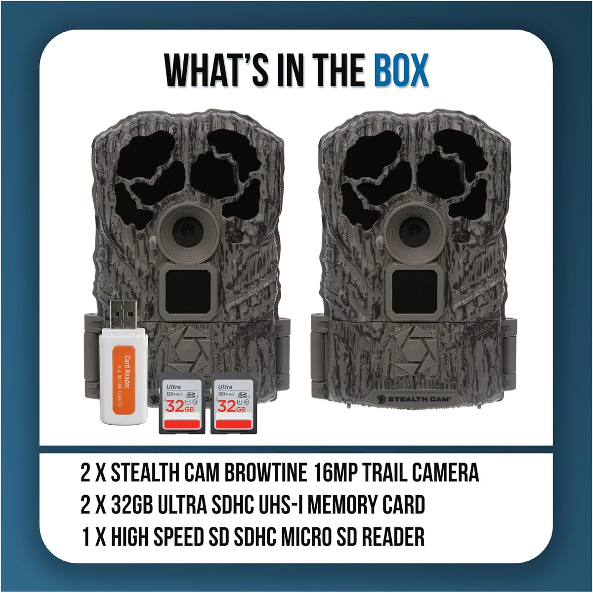 Stealth Cam Browtine 16MP Durable Trail Camera Bundle