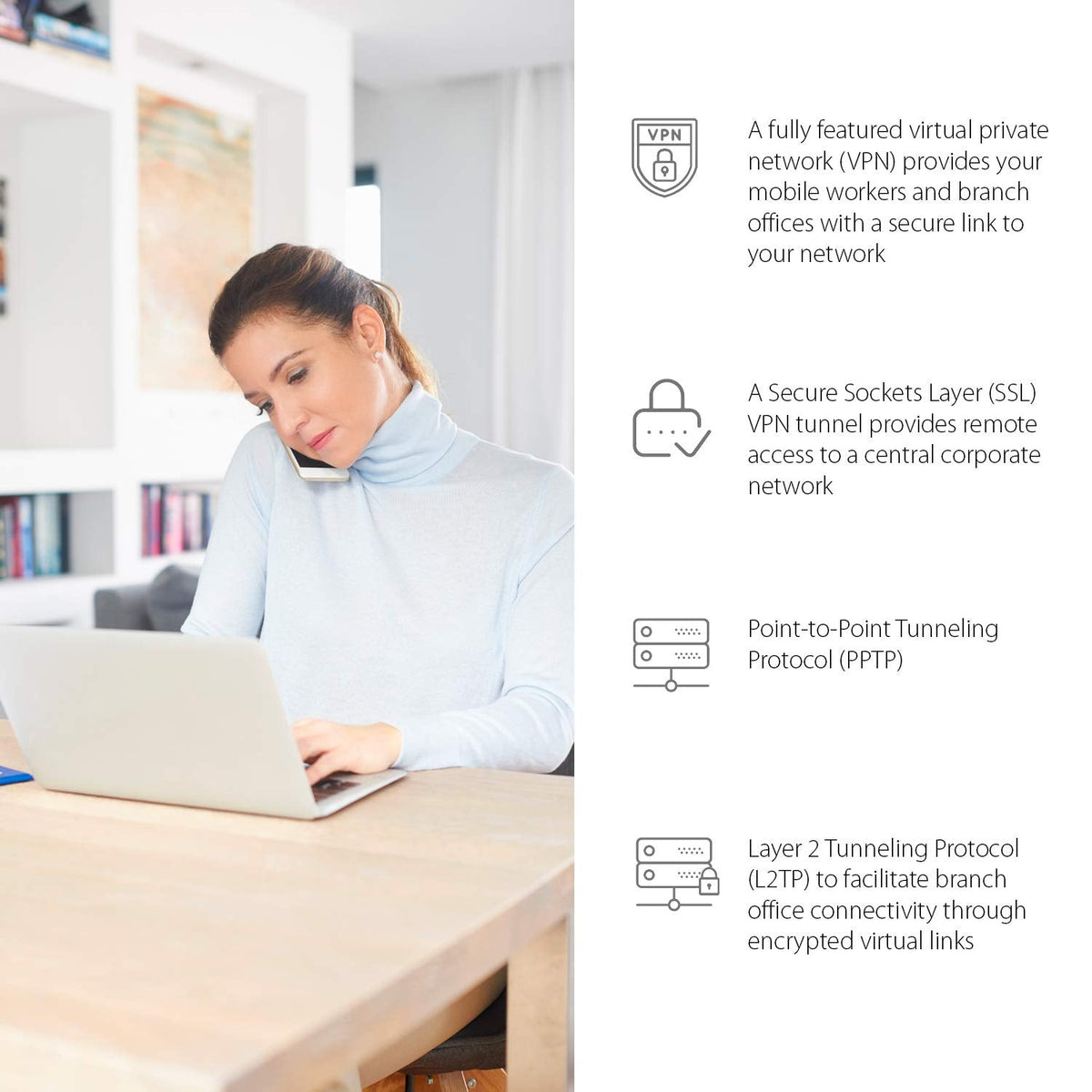 D-Link Gigabit VPN Router âPerfect for Remote and Hybrid Work â4 Port Gigabit Dual WAN Failover âEnterprise-Grade Encryption âFollows TAA/NDAAâLimited Lifetime Protection (DSR-250V2)