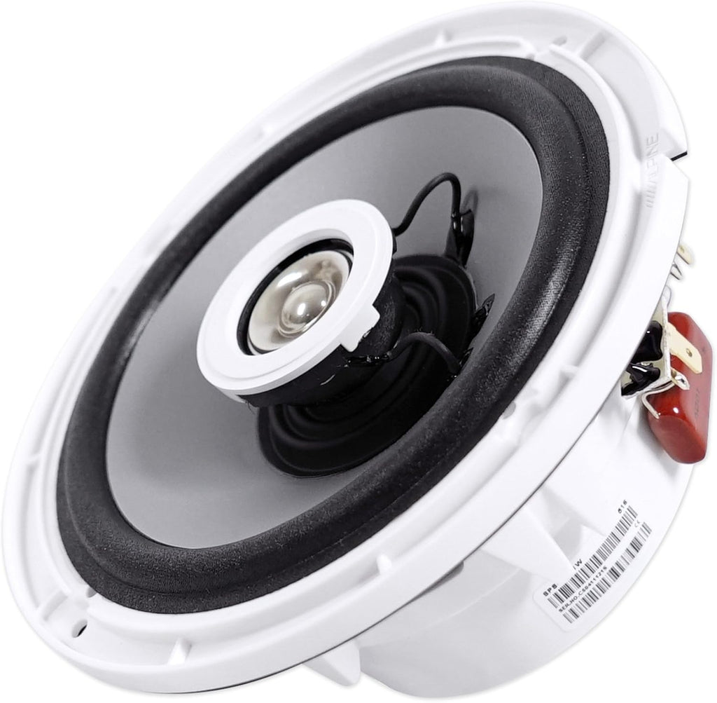 Alpine (4) SPS-M601W 6.5" 440 Watt 2-Way Marine Boat Coaxial Speakers - White