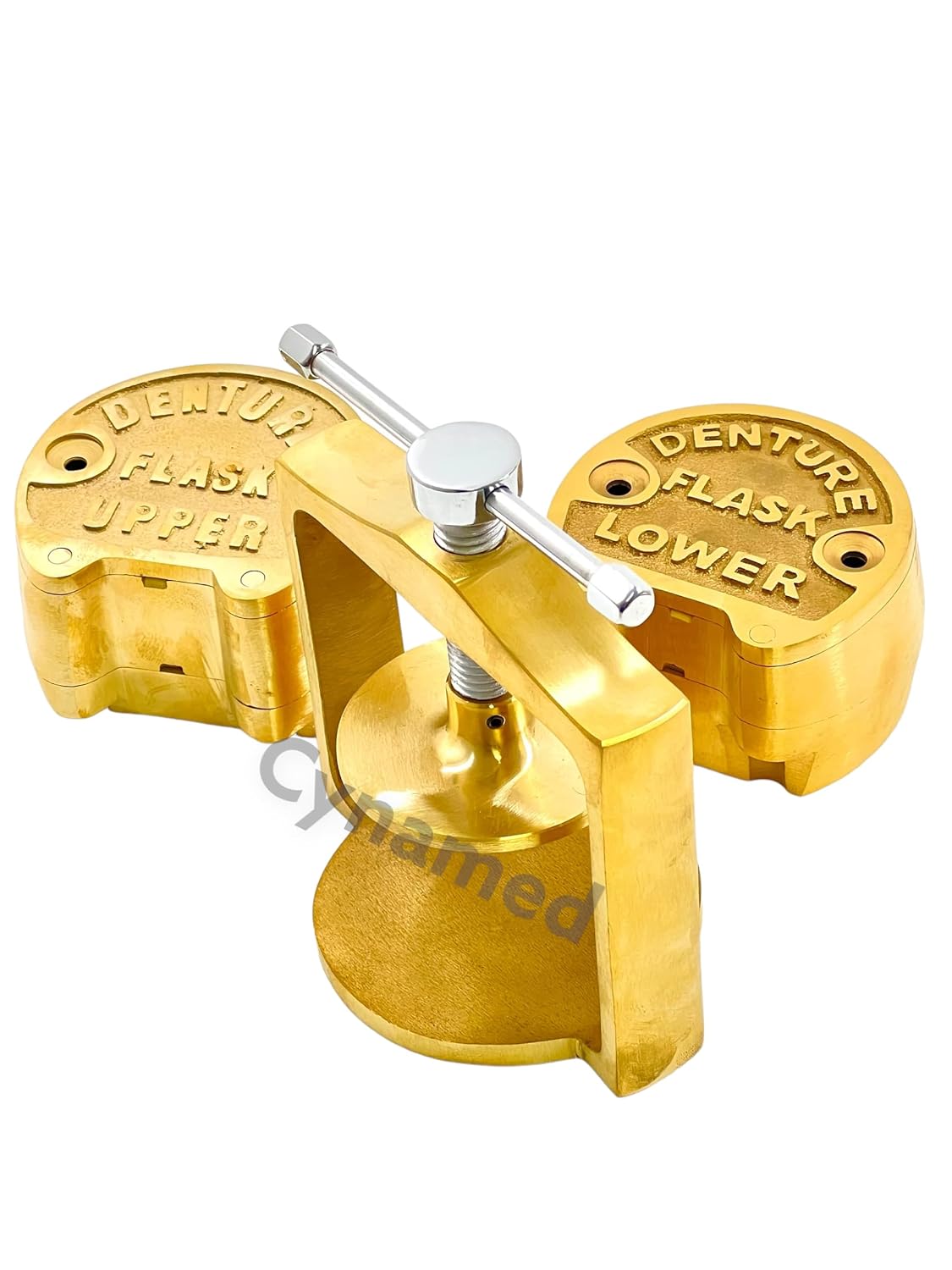 Premium Dental Laboratory Single LAB Press Compress W/Two Brass Denture Flask (CYNAMED)