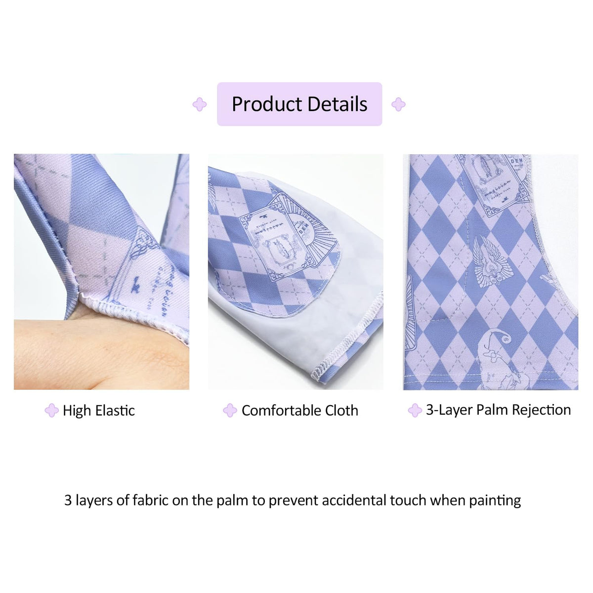 Artist Drawing Glove, Breathable Two Finger Digital Art Glove 3-Layer Palm Rejection Right/Left Hand Digital Graphic Tablet