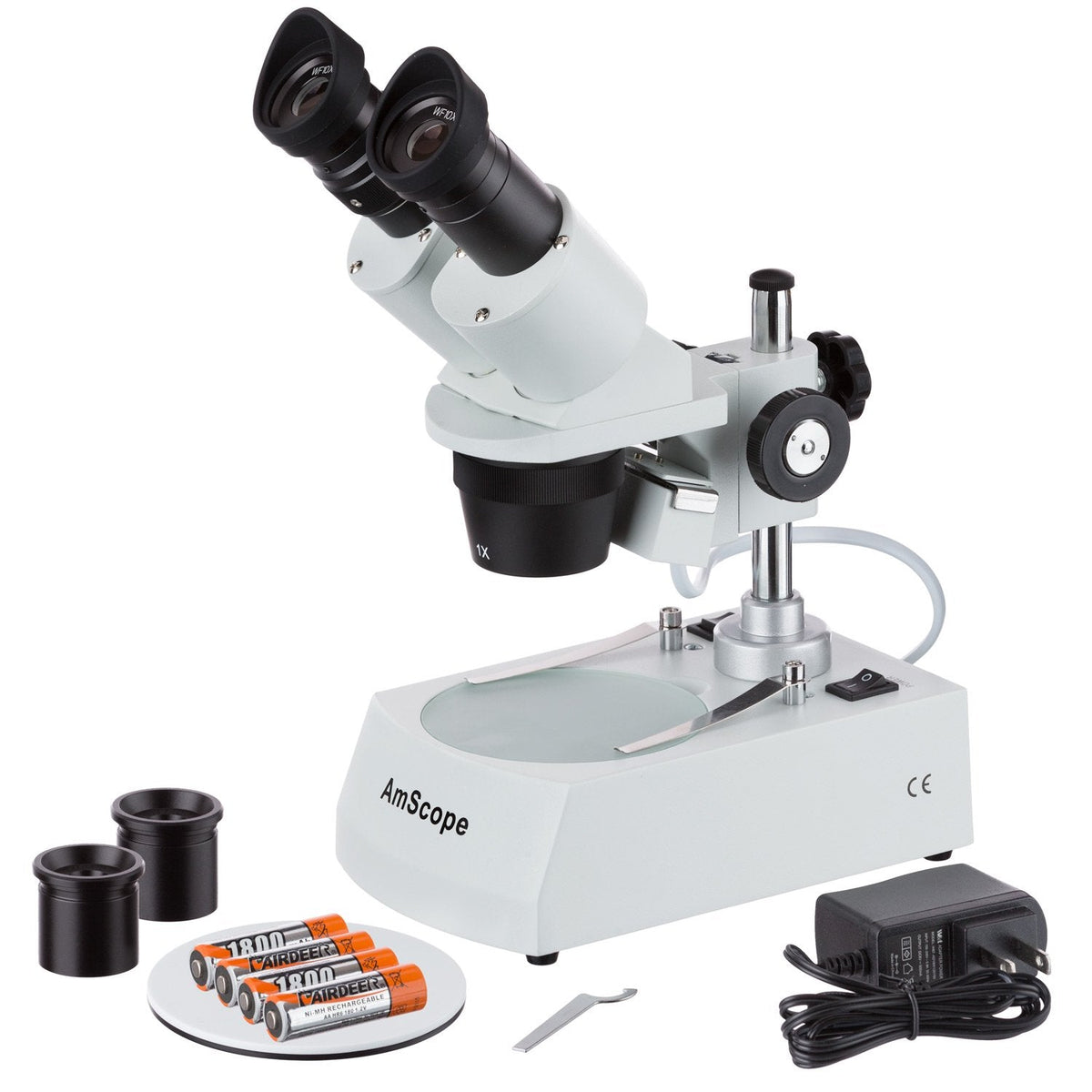 AmScope SE305R-PZ Forward Binocular Stereo Microscope, WF10x and WF20x