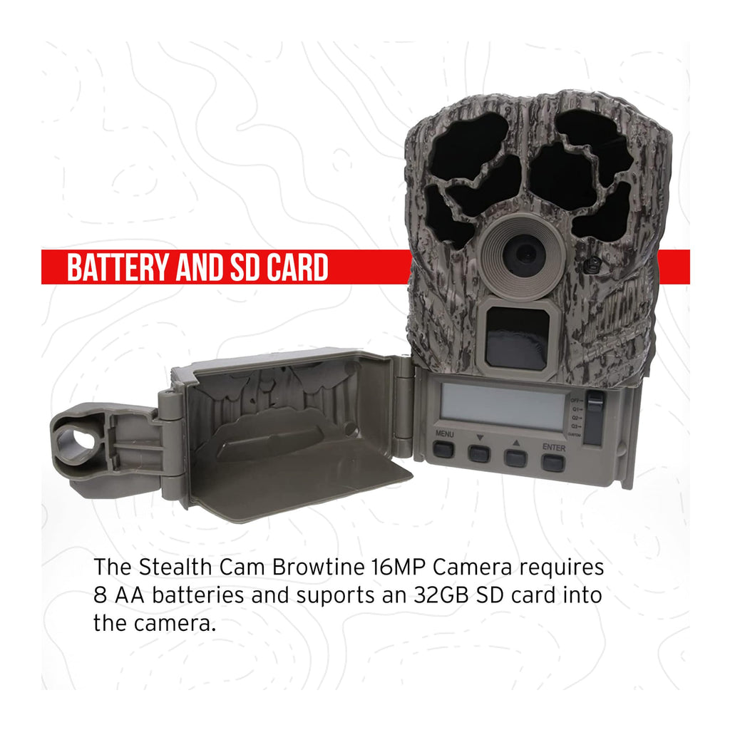 Stealth Cam Browtine 16MP Durable Trail Camera Bundle