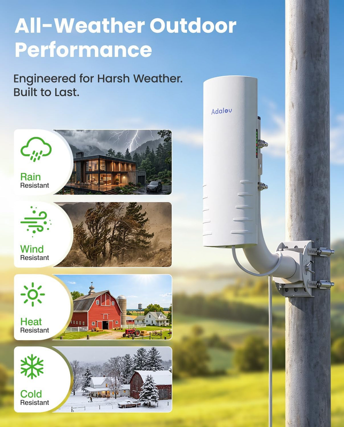 AdaLov CPE361 5KM Outdoor Wireless Bridge 5.8GHz Gigabit Network Extension