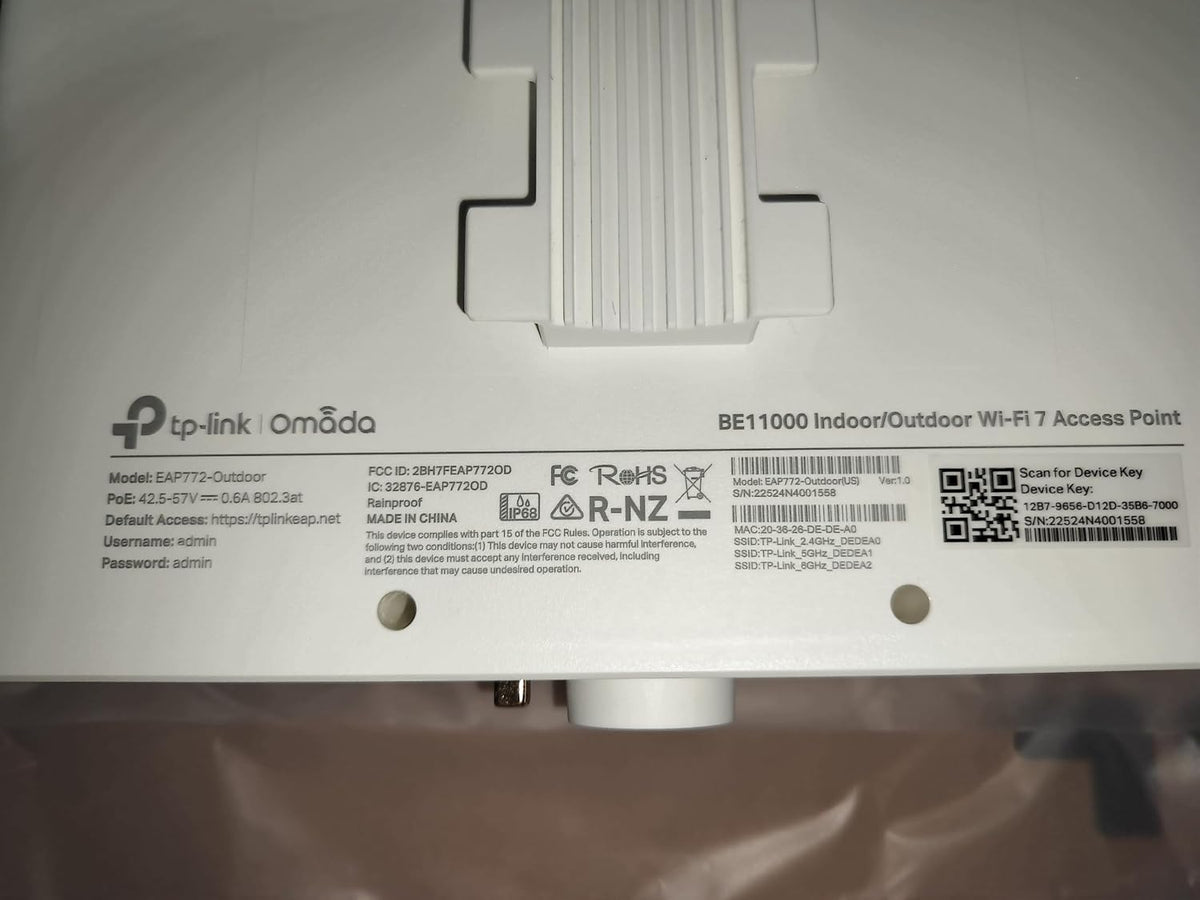 Omada BE11000 Outdoor WiFi Access Point, w/o PoE Injector(EAP772-Outdoor)