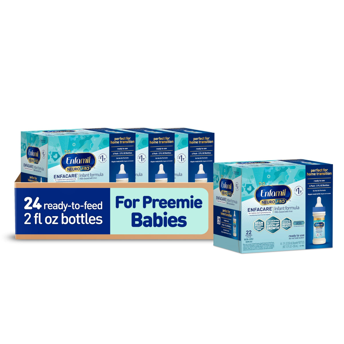 Enfamil NeuroPro EnfaCare Ready-to-Use Premature Baby Formula,2 Fl Oz, 48CT