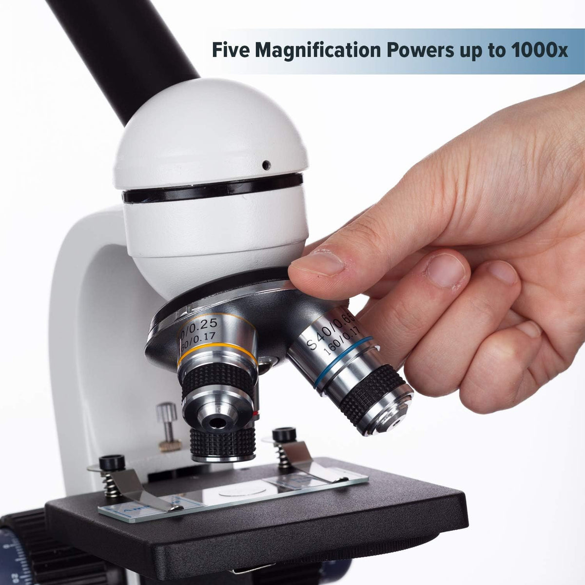 AmScope M150C-MS 1000X Biological Compound Microscope with Sturdy