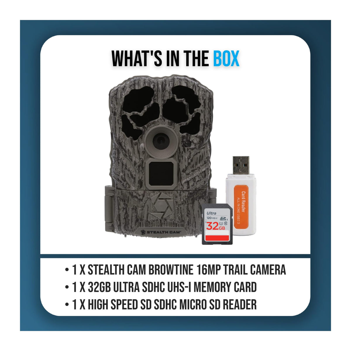Stealth Cam Browtine 16MP Durable Trail Camera Bundle