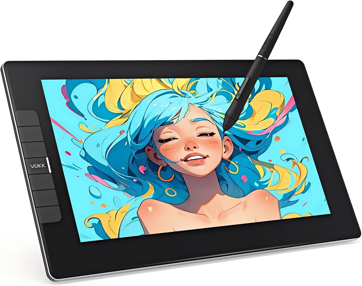 VEIKK VK1200V2 Drawing Tablet with Screen,11.6 Inch Full-Laminated Graphics Drawing Monitor,Upgraded 16384 Pressure Sensitivity, 2 Styluses, 120% sRGB,Graphics Tablet for PC Mac Linux Windows