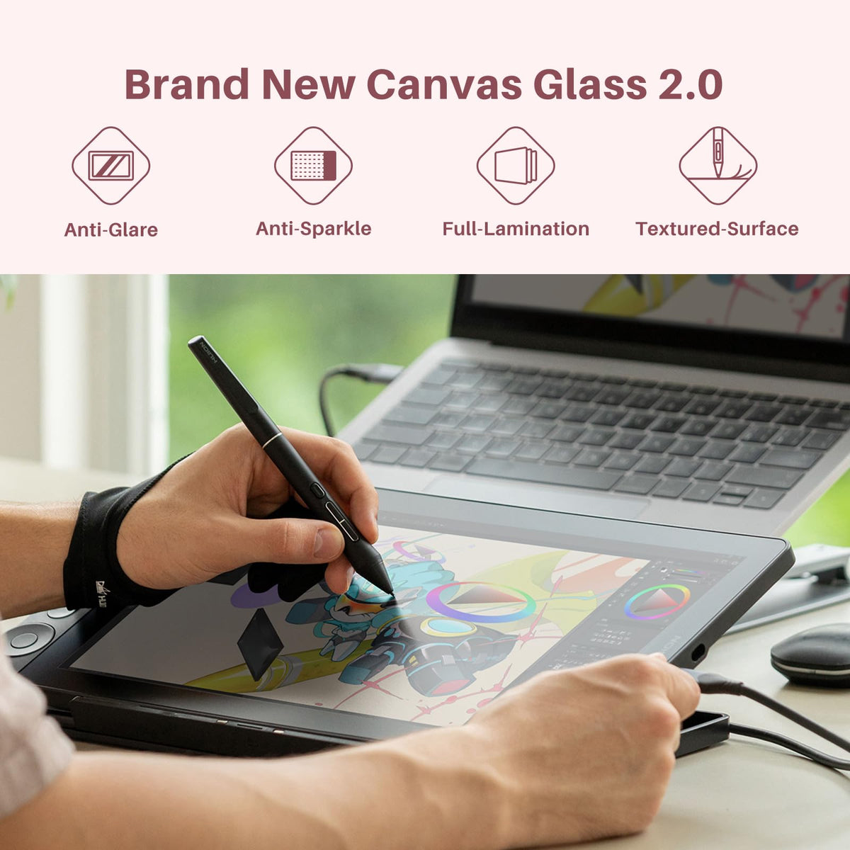 HUION Kamvas 13 (Gen 3) Drawing Tablet with Screen, Dual Dial, 13.3", Black