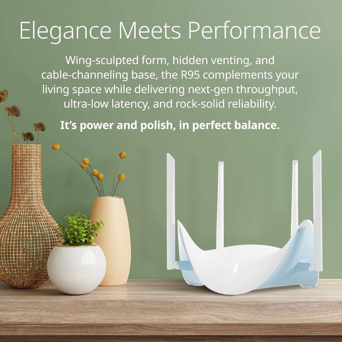 D-Link BE9500 Tri-Band Wi-Fi 7 Smart Router (R95) â Sculptured-Wing Design, 2.5 GbE, Self-Optimizing Mesh, Multi-Gig, Parental Controls, Alexa/Google Ready
