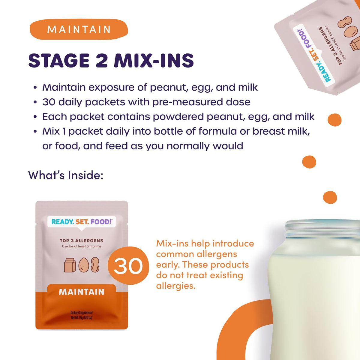 Ready Set Food Stage 1 Baby Food Mix-Ins - Baby Allergen Introduction Kit