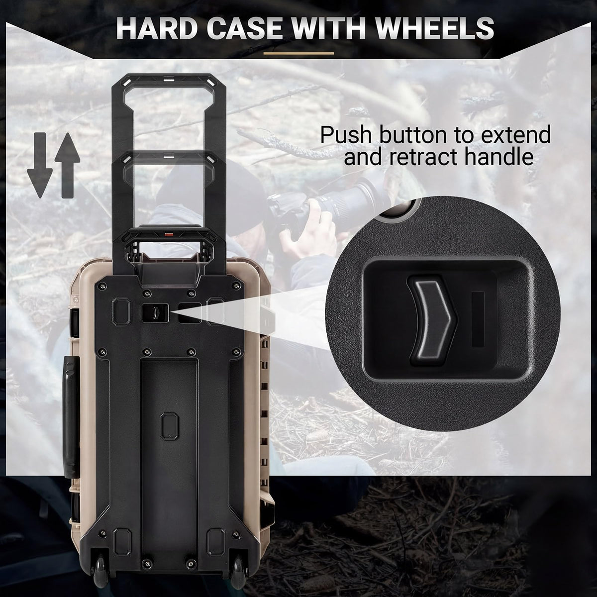 Relaxweex Rolling Camera Hard Case with 15 Padded Dividers & Wheels
