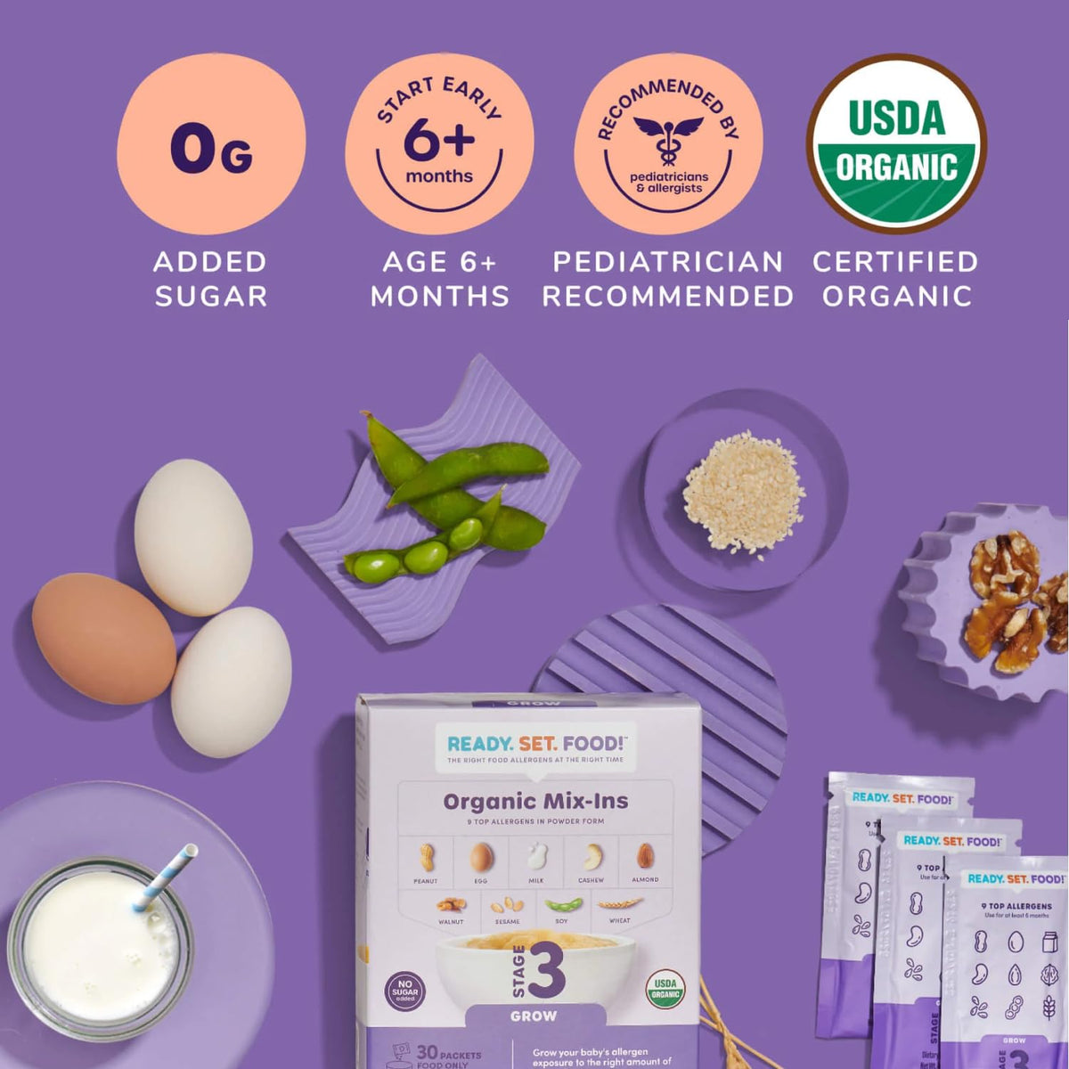 Ready Set Food Stage 1 Baby Food Mix-Ins - Baby Allergen Introduction Kit
