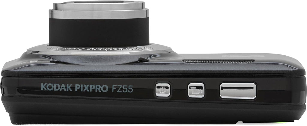 Kodak PIXPRO FZ55 Black 16MP Digital Camera 5X Optical Zoom 28mm Wide Angle 1080P Full HD Video 2.7" LCD Camera + 64GB Card and Reader + Memory Wallet