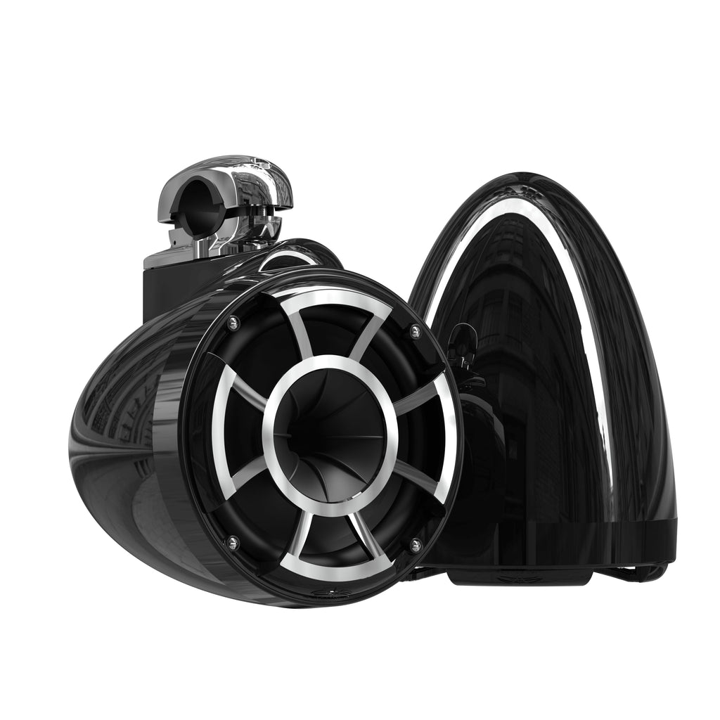 Wet Sounds REV 10 HD 10" Marine Tower Speakers, Black, Fixed Clamp Mount