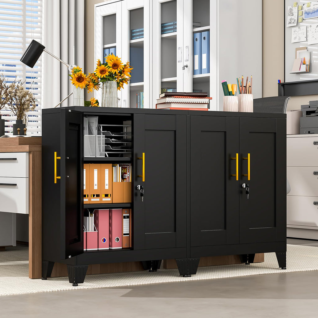 35" Lockable Rolling Metal Storage Cabinet, Steel Employee Storage Locker