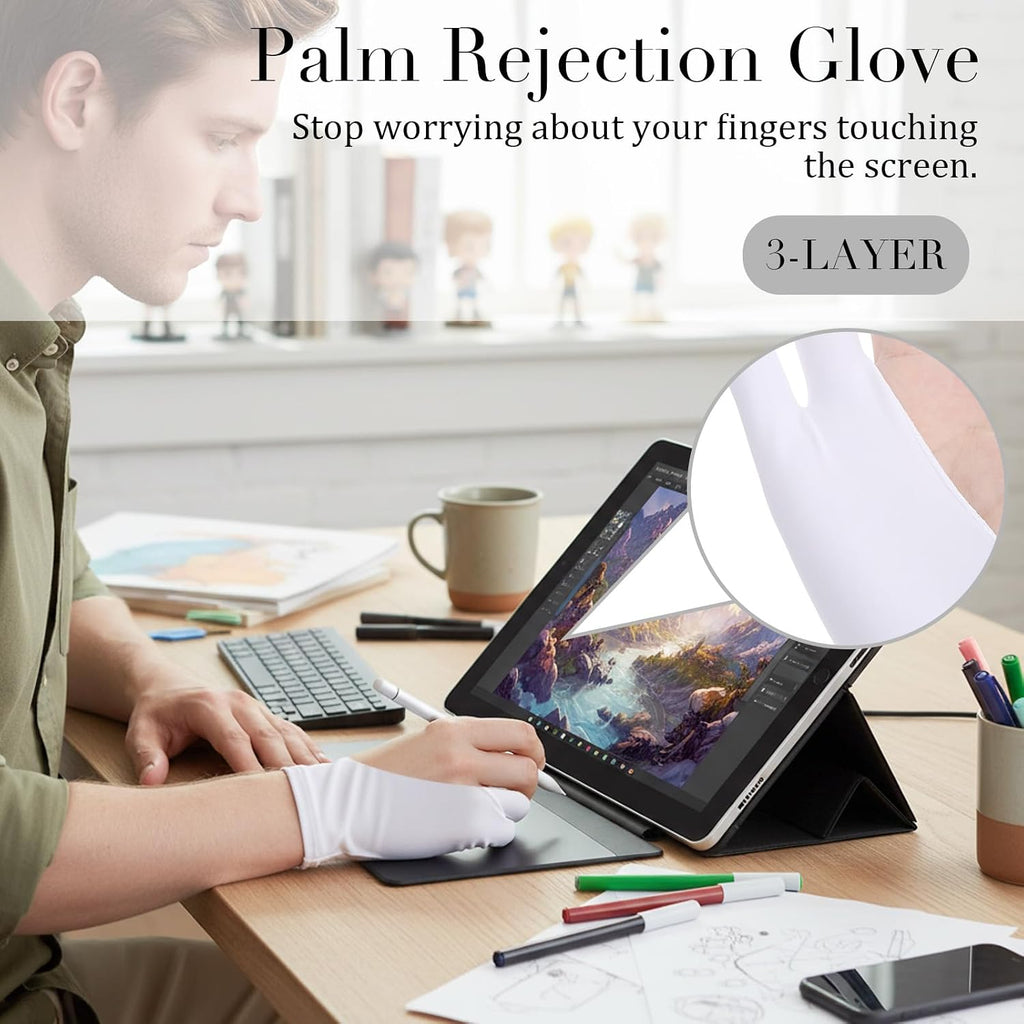 4pcs Writing Gloves,2 Tingers Digital Drawing Glove