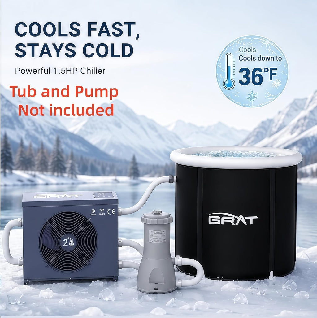 GRAT 1.5HP Chiller for Cold Plunge Tub Set