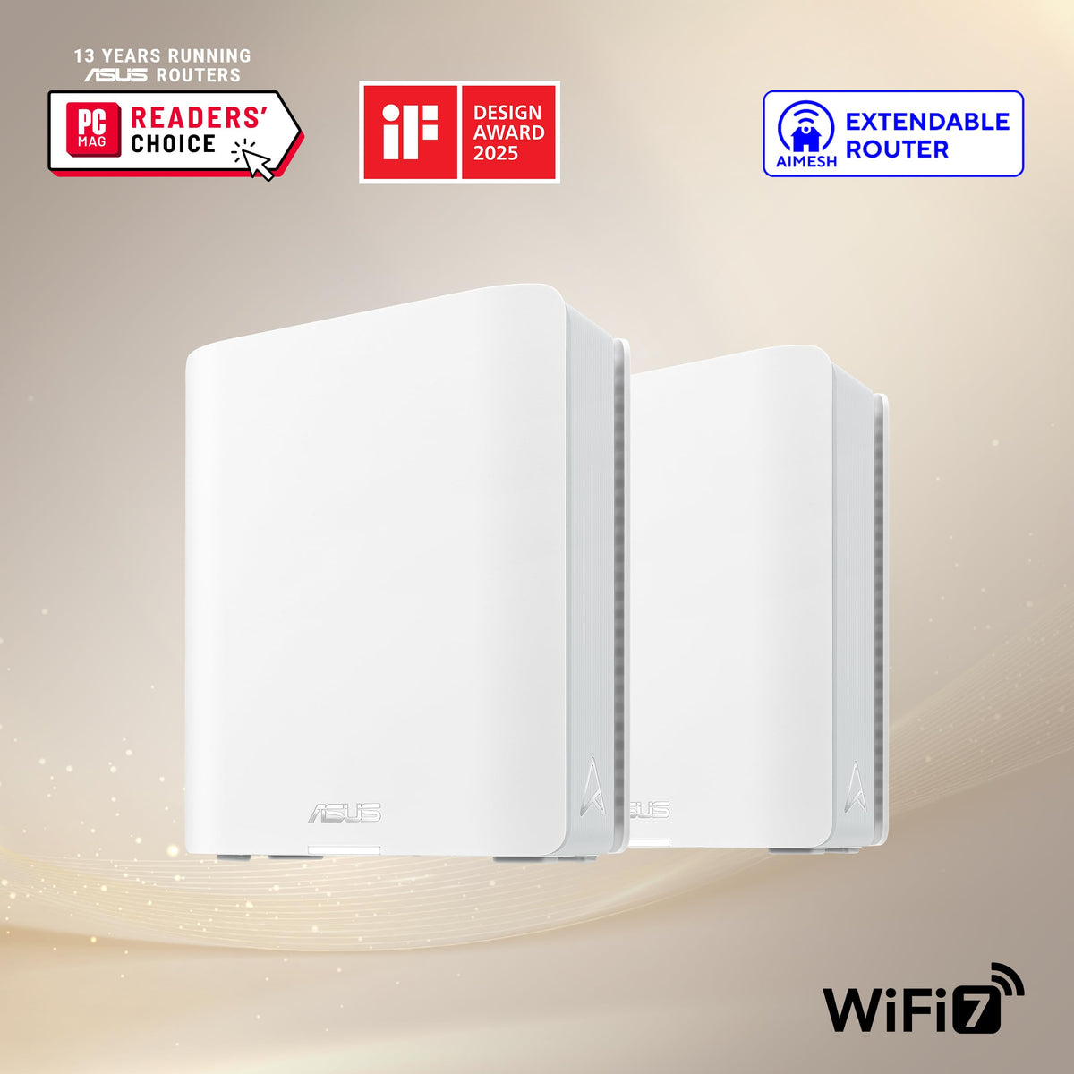 ASUS ZenWiFi BT6 WiFi 7 Mesh Router - Tri-Band, 3k sq. ft. x2 WAN (1 PK)