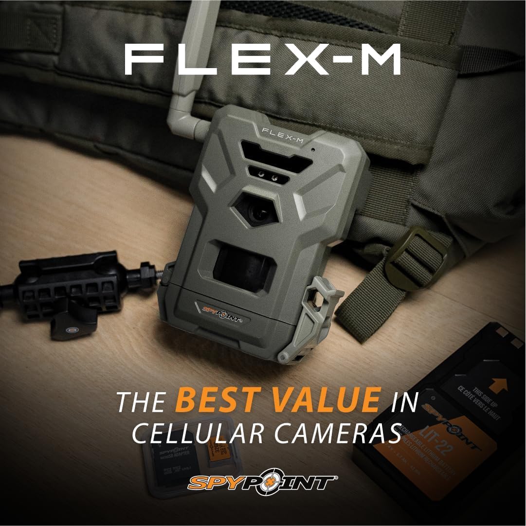 SPYPOINT Flex-M Cellular Trail Camera - Best Hunting Accessories, No WiFi Needed, Night Vision, Motion Activated, Dual-Sim LTE, IP65 Water-Resistant Game Camera, 28MP Photos, 720p Videos + Sound (4)
