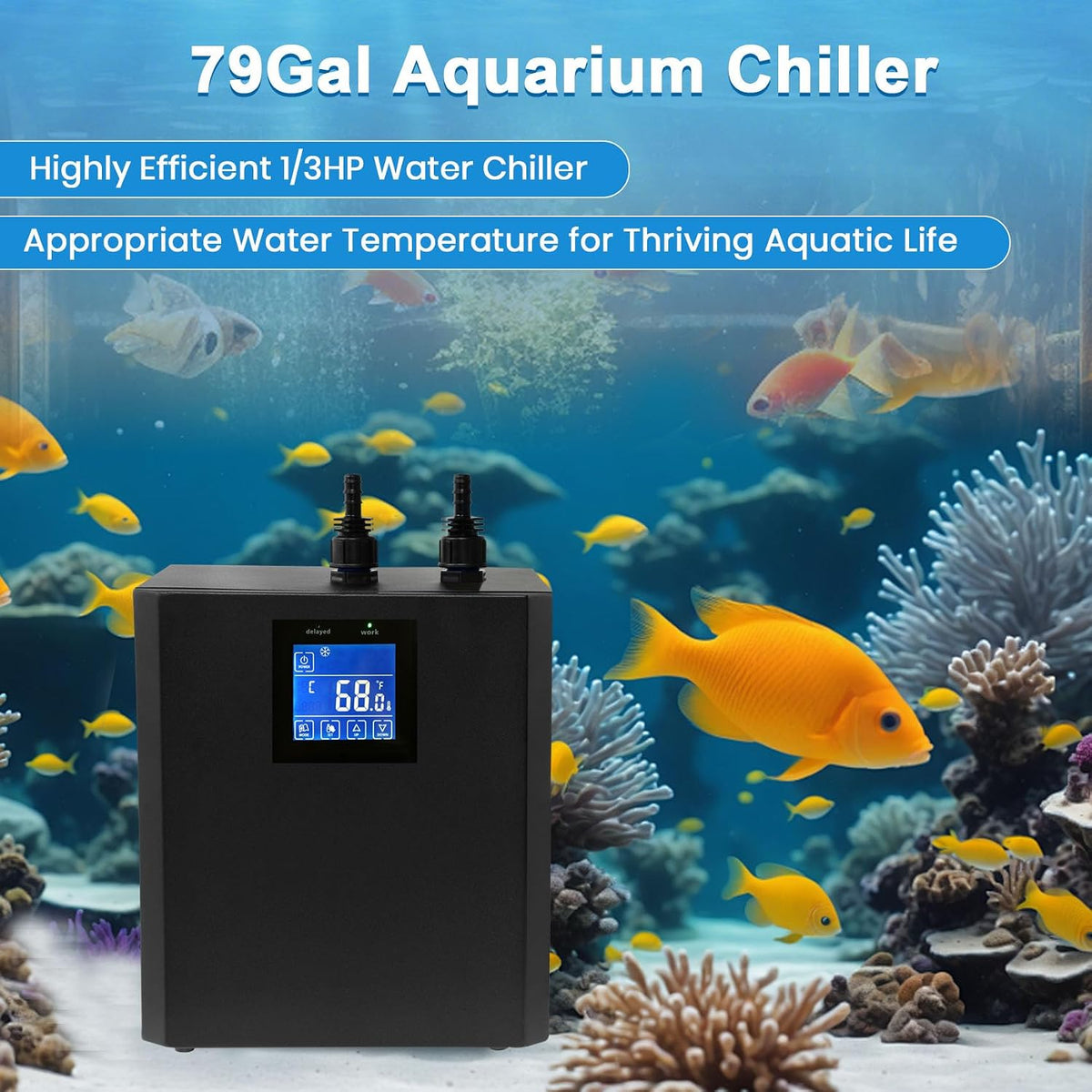 Aquarium Chiller 42 Gal, 1/10 HP Fish Tank Water Chiller Machine