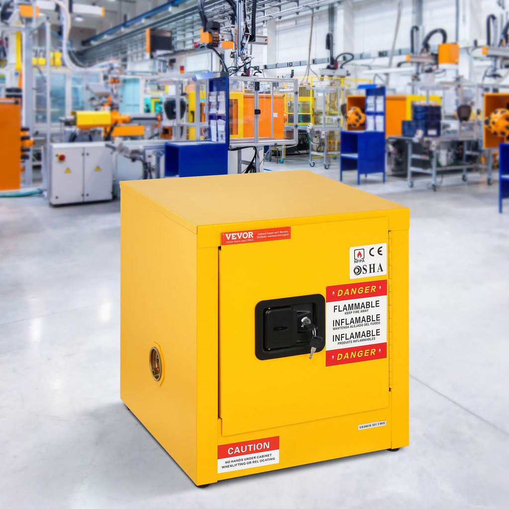 VEVOR Flammable Cabinet, 18" x 18" x 35", Yellow