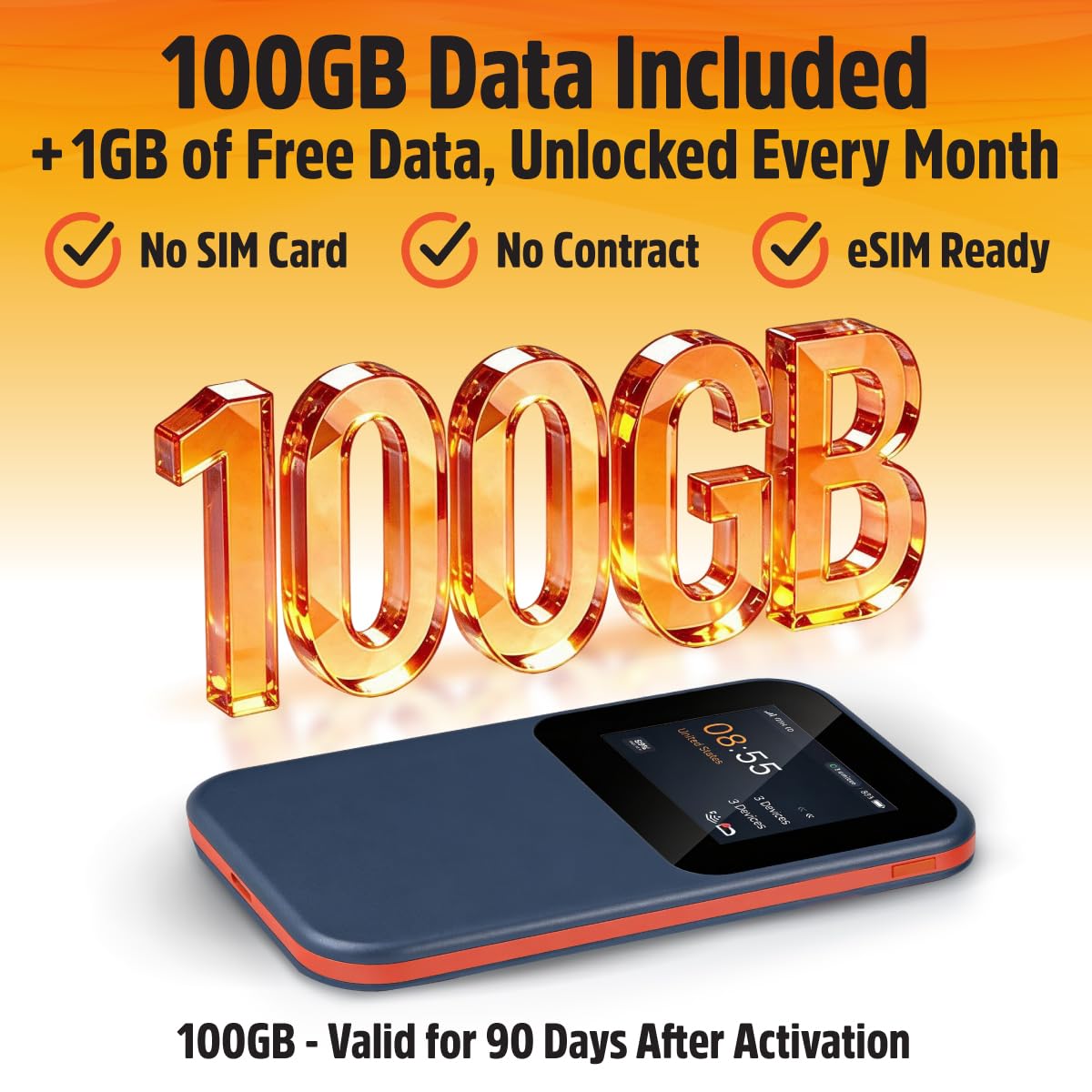 Solis Go, Mobile WiFi Hotspot & Powerbank with 1GB/Monthly + 30GB Data