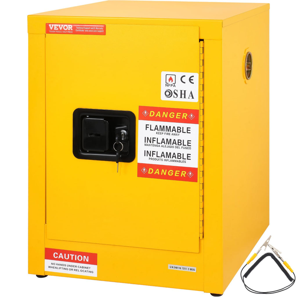 VEVOR Flammable Cabinet, 18" x 18" x 35", Yellow