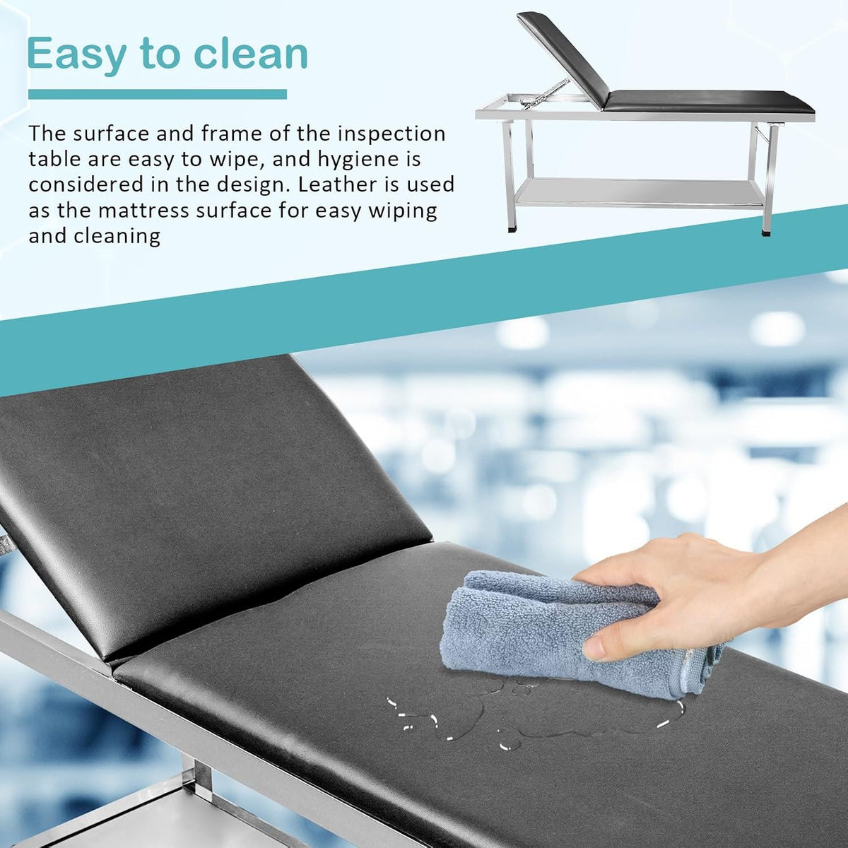 Adjustable Exam Tableï¼Doctor Bed with Folding Legs is Stable and Durableï¼Folding Medical Exam Table Holds 500 lbs for Clinical Examination ãMassage ãSpa BedsãBeauty
