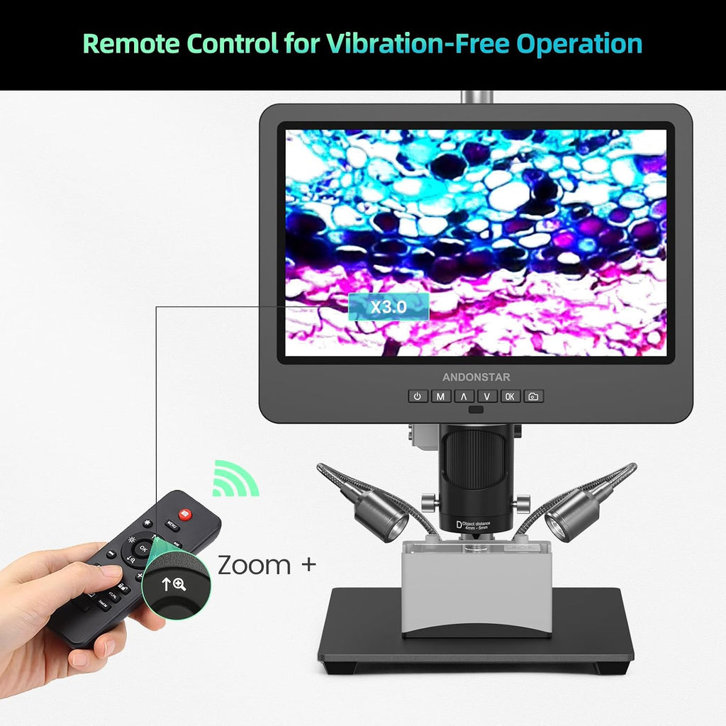 Andonstar AD249S-M 3 Lens 2160P 10.1 Inch HDMI Digital Microscope 2000x