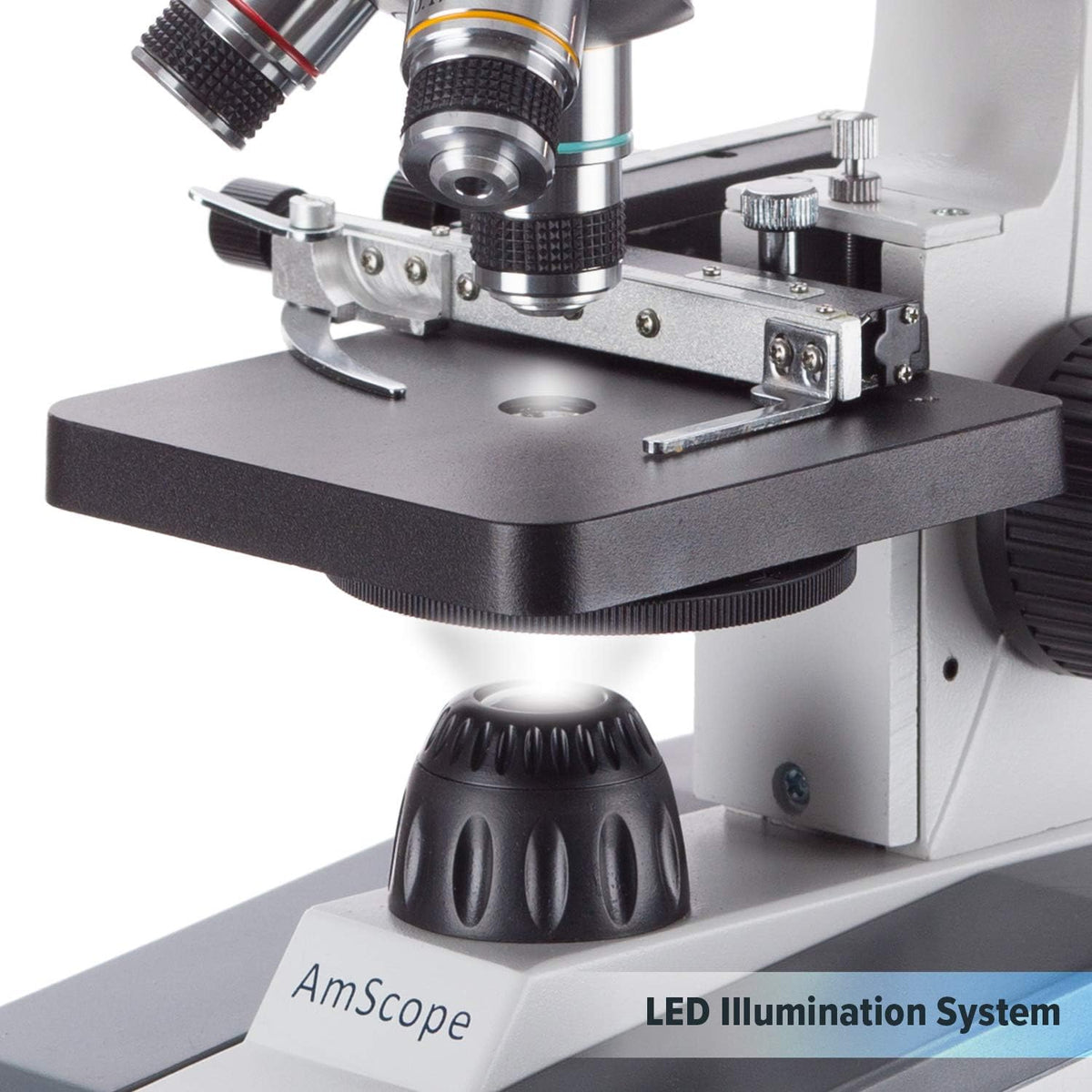 AmScope M150C-MS 1000X Biological Compound Microscope with Sturdy