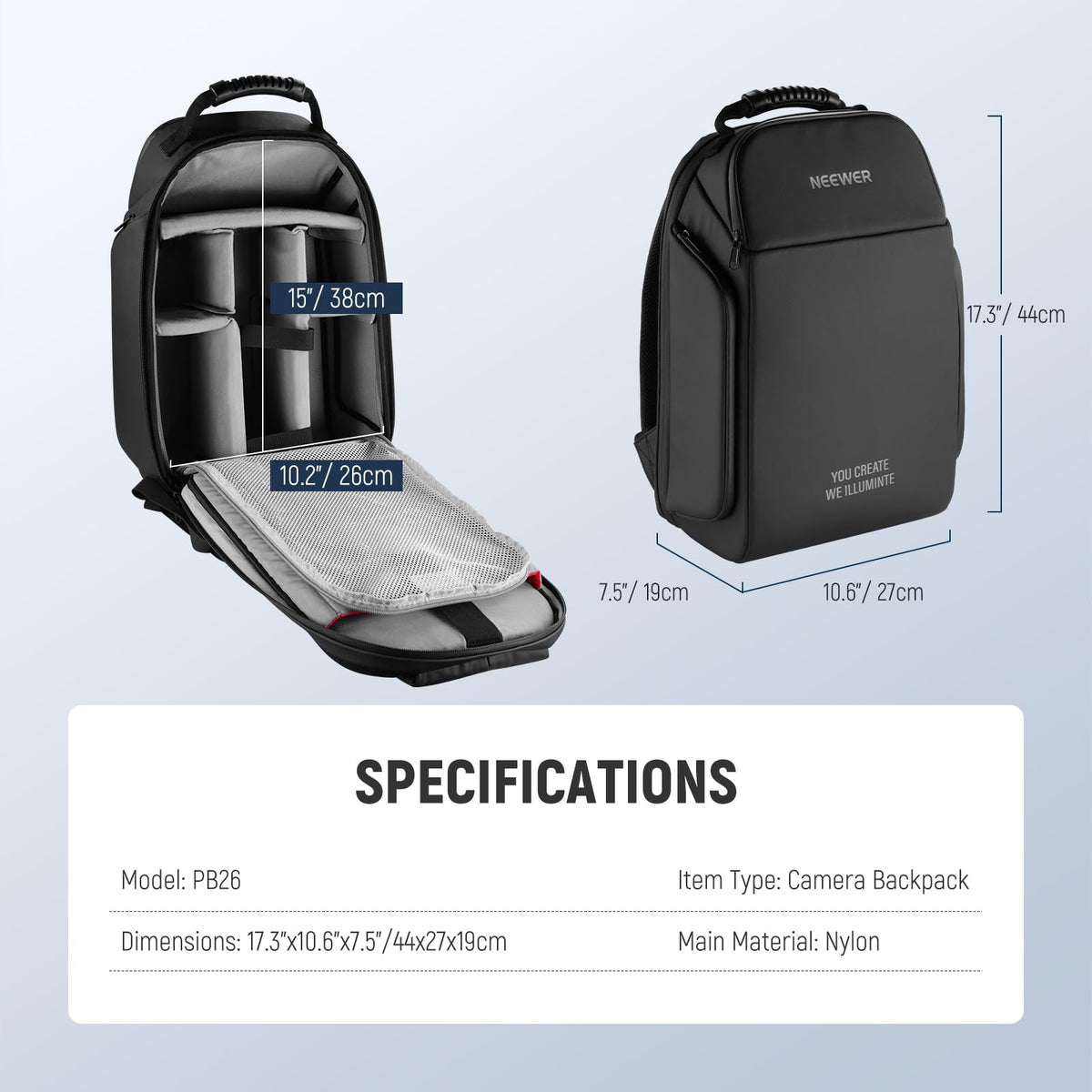 NEEWER Convertible Rolling Camera Backpack for SLR/DSLR and Accessories