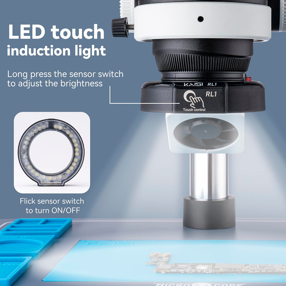 Kaisi TX350E Professional Soldering Microscope,Trinocular Stereo Microscope