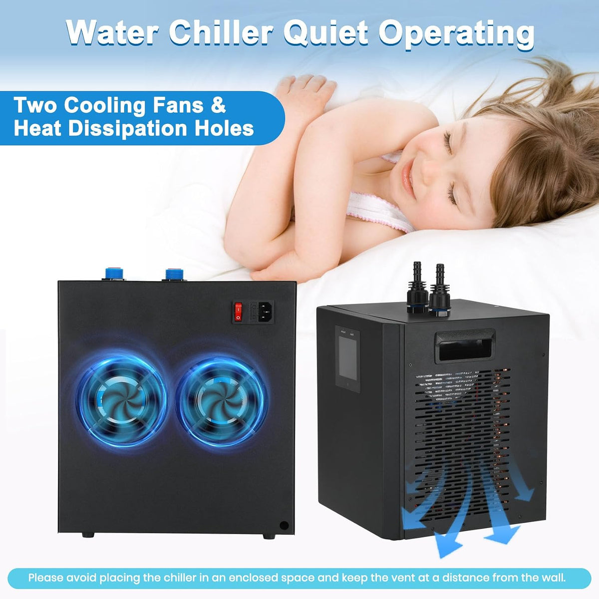 Aquarium Chiller 42 Gal, 1/10 HP Fish Tank Water Chiller Machine