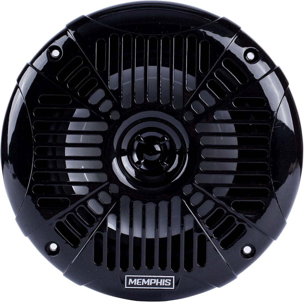Memphis MXA602SLB MXA OEM Fit 6.5" Marine Grade Coaxial Speakers, Black with Blue LED - Pair