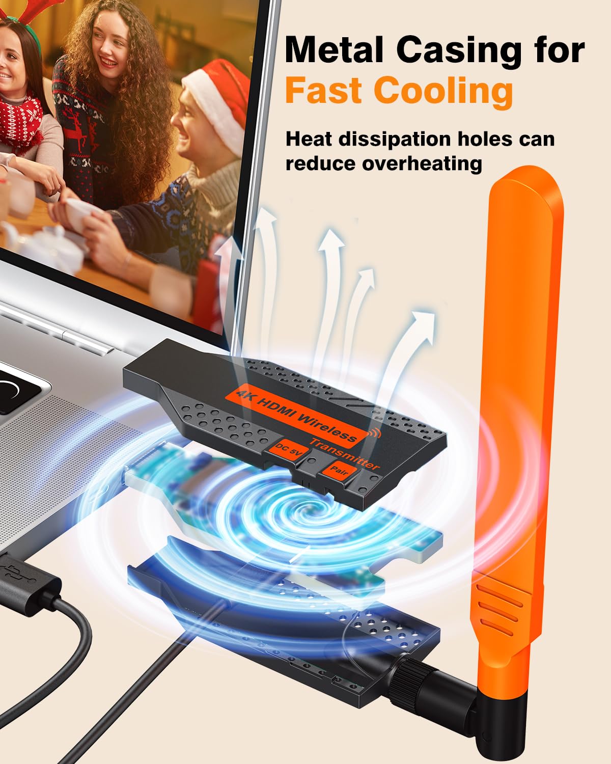 Coolpie Wireless HDMI Transmitter and Receiver for Multiple TVs (1TX-4RX)