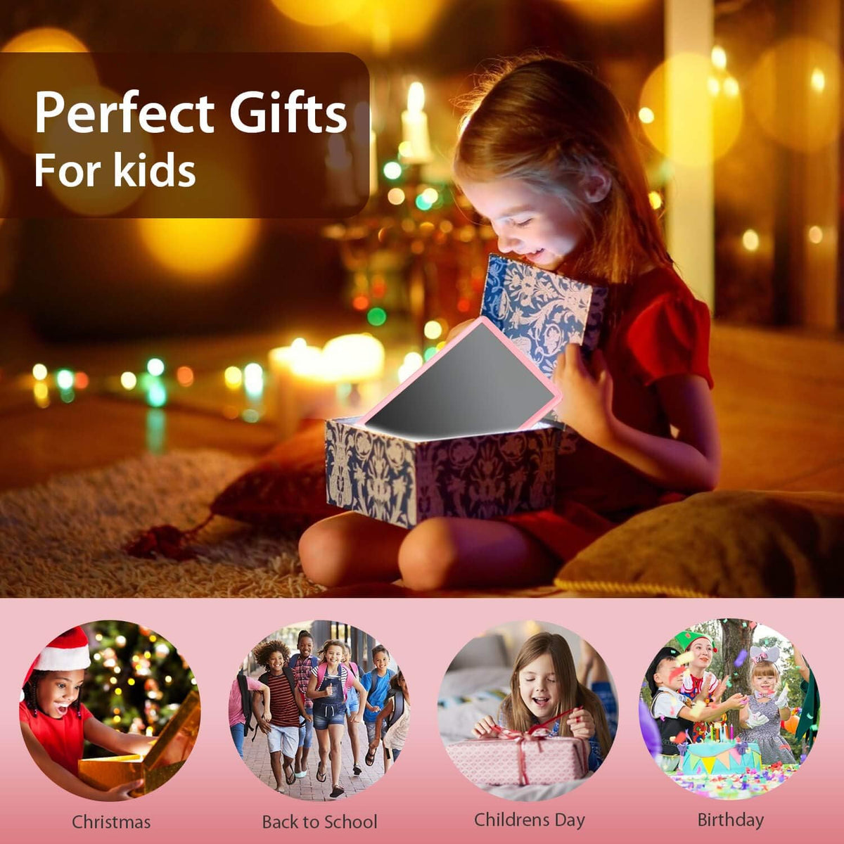 LCD Writing Tablet for Kids, 10 Inch Colorful Drawing Board Learning Toys