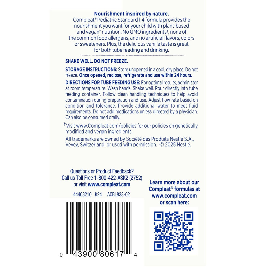 Compleat Pediatric Standard 1.4mL, Tube Feeding Formula, 24 Pack