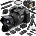 8K & 64MP Digital Camera for Photography, 48X Zoom with Moon Modeï¼Black