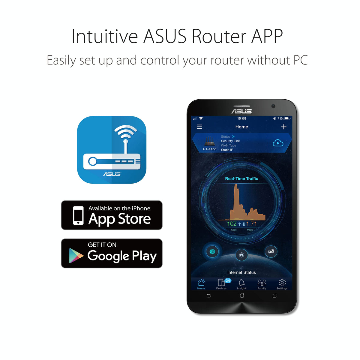 ASUS RT-AX3000S Dual Band WiFi 6 Extendable Router, Instant Guard, Parental Control Scheduling, Built-in VPN, AiMesh Compatible