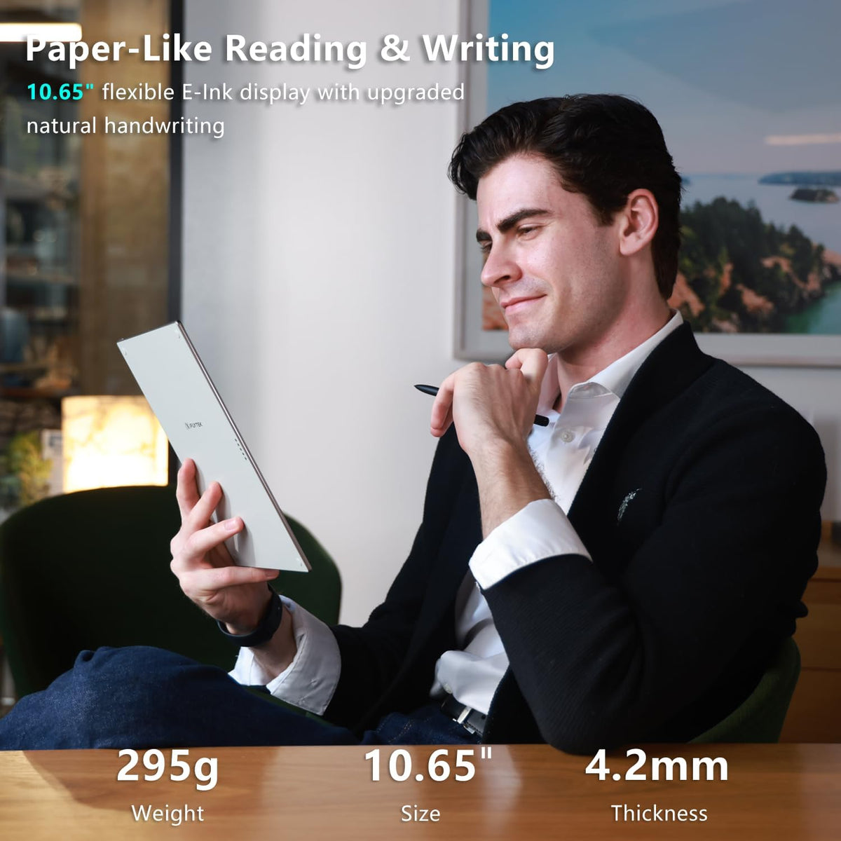 iflytek AINOTE 2 Bundle Blue,10.65" E-Ink Tablet for Meetings,4.2mm Ultrathin AI Paper Tablet Powered by ChatGPT,Support Voice-to-Text,Handwriting Conversion,18-Language Transcription for Work/Study